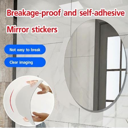 Oval Mirror Sticker – Shatterproof, Flexible & Stylish - YN
