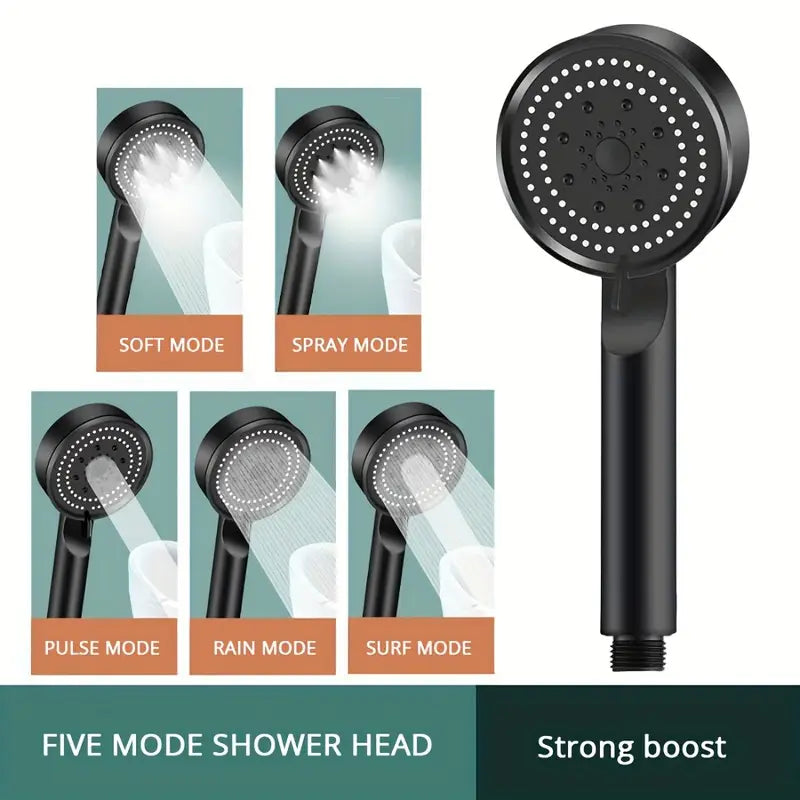 5-Mode High Pressure Shower Head – Water Saving & Powerful Spray - YN
