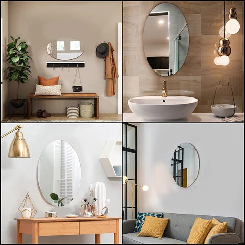 Oval Mirror Sticker – Shatterproof, Flexible & Stylish - YN