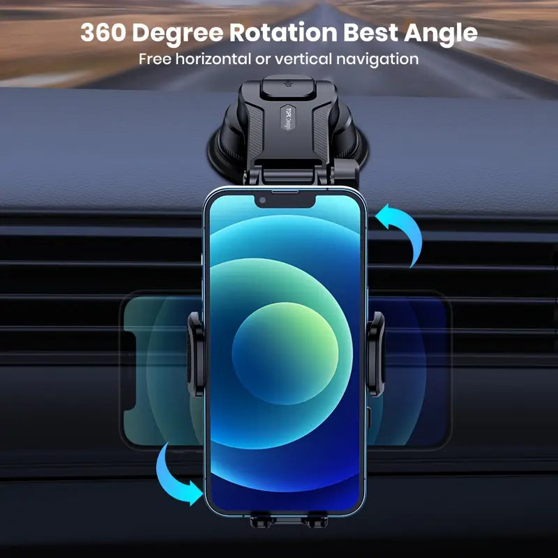 Universal Car Phone Holder Mount – 360° Adjustable & Secure Grip - YN