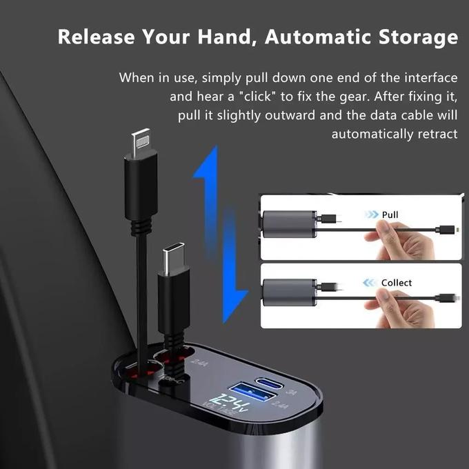4-in-1 Car Charger – Fast, Smart & Convenient! ⚡- YN