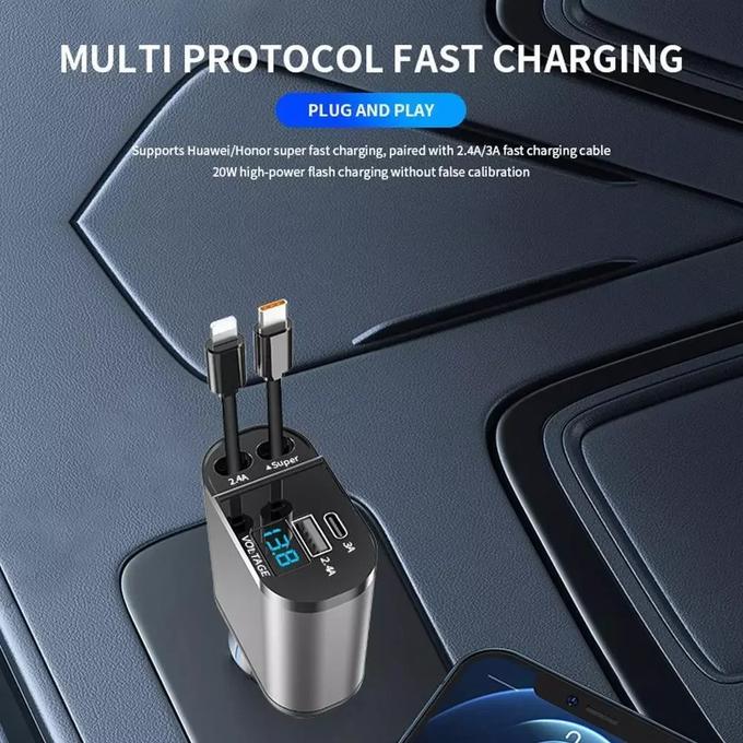 4-in-1 Car Charger – Fast, Smart & Convenient! ⚡- YN