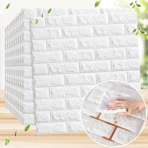 White Brick Vinyl Tile Wallpaper Stickers - YN